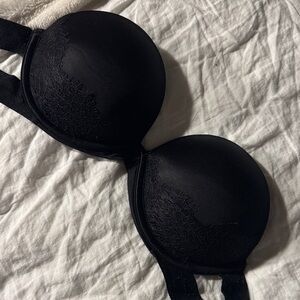 Victoria's Secret Elegant Strapless Black Bra with Lace